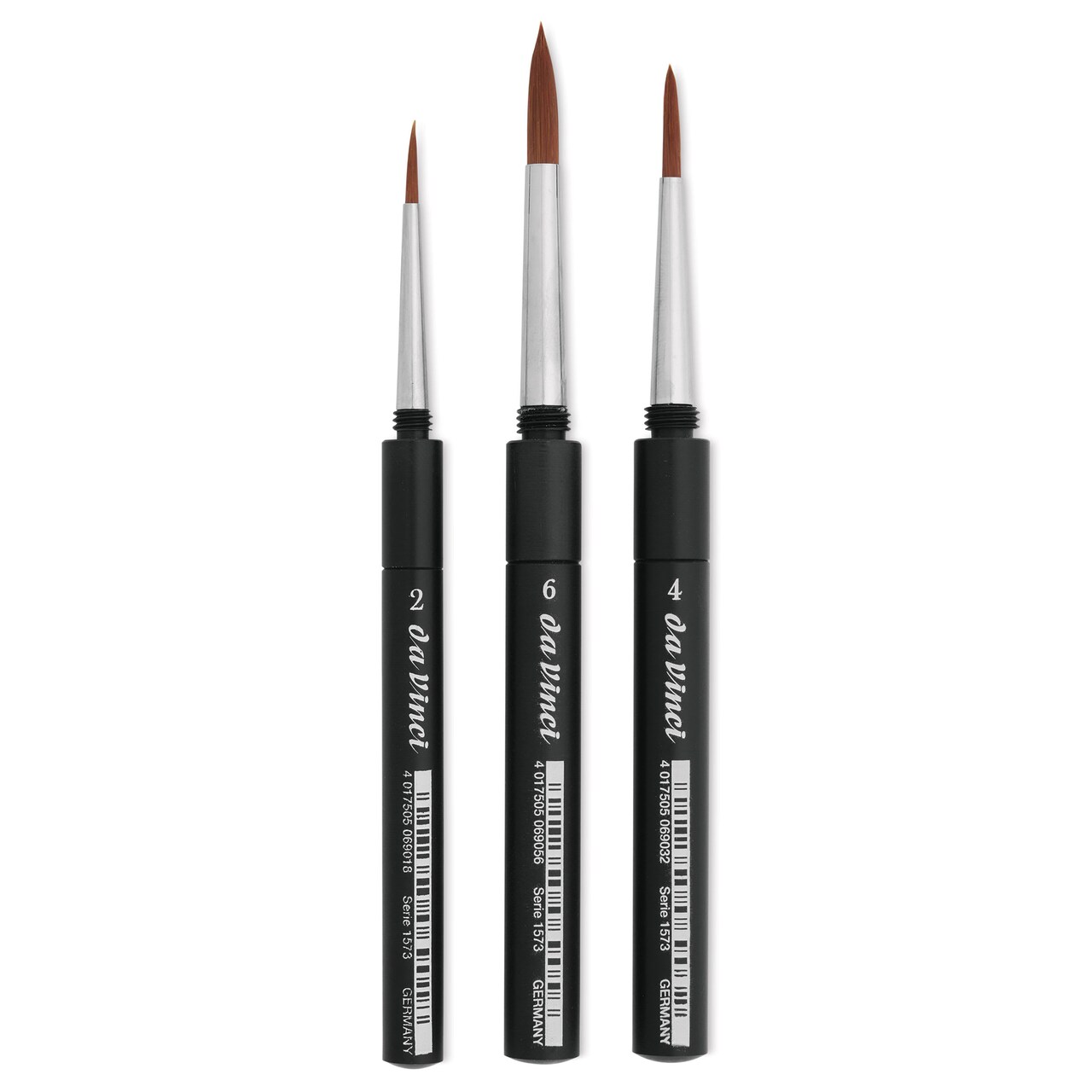 Da Vinci Cosmotop Spin Travel Brushes - Series 5393 Round, Urban Sketching Set of 3